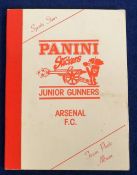 Trade stickers, Panini, Arsenal FC, specially printed Junior Gunners Team Photo Album with pages