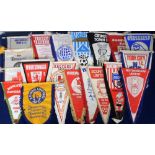Football pennants, Yorkshire & NE England, a collection of 19 different pennants, 1970's/80's,