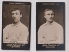 Cigarette cards, John Sinclair, Football Favourites, Bolton Wanderers F.C., two type cards, no 51 A.