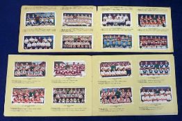 Trade cards, Soccer Bubble Gum, Soccer Teams No 1 & No 2 Series, two sets in special c/m album (