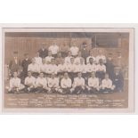 Postcard, Tottenham Hotspur Football Team 1911/12 Squad and Officials photo by F W Jones (unused,