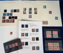 Stamps, GB QV-KGV collection on leaves and stockcards, including 2d blues perf and imperf, 1d reds