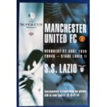 Football poster, Manchester United v Lazio colour match poster Super Cup played in Monaco 27