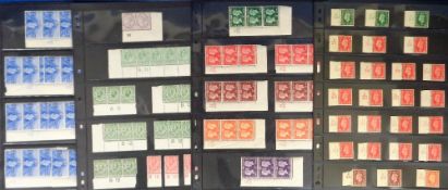 Stamps, GB QV-KGVI collection of controls on leaves mint and used, including QV 1d lilac pair, KEVII