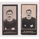 Cigarette cards, Smith's, two cards, both W. Meredith, Manchester United, Footballers (No Series