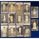 Postcards, Tennis, Female Players, RP's, 14 cards by Trim & Chaplin Jones inc. Miss Helen Wills (2