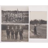 Postcards, Olympics, Stockholm 1912, three Official RP cards, the American shooting, Team at