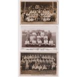 Postcards, Brentford FC, 3 photographic team group cards 1924/25, (sl trim), 1929/30 (sl grubby) &