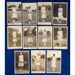 Postcards, Tennis, Female Players, RP's, 11 cards mostly by Trim inc. Miss F. James, Miss Horn, Miss