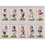 Cigarette cards, Ogden's, 3 sets, Football Caricatures, (50 cards), Football Club Captains (50