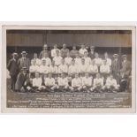 Postcard, Tottenham Hotspur Football Team 1912/13 Squad & Officials photo by F W Jones (unused/