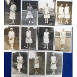 Postcards, Tennis, Female Players, RP's 11 cards, 9 by Trim & 2 by Chaplin Jones, inc. Mme. Mathieu,