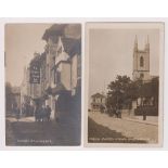 Postcards, Berkshire, Windsor, 2 RP's one showing the church and town hall, the other 'Ye Kings