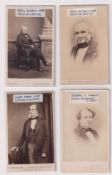 Cartes de Visite, Victorian Prime Ministers (1860-1870), 8 cards to comprise Disraeli, Gladstone (