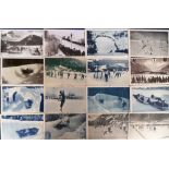 Postcards, France, Winter Sports, Chamonix, interesting selection inc. Bob Sleigh, Cross Country,