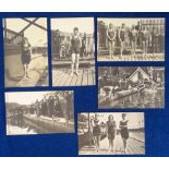 Postcards, Olympics, Stockholm 1912, 6 Official RP cards, all Swimming, the start 100m Ladies no