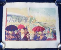 Festival of Britain coloured Screen Print by Herbert J. Williams. Unbleached Arnold wove paper