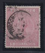 Stamp, GB QV 1867 5/- rose CC, plate 4 good used, well centered with cds cancel. SG134 cat £3,800 (