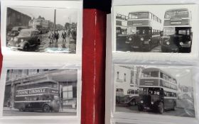 Photographs, Buses, an album containing 200 postcard sized b/w images 1920s-80s, wide variety of
