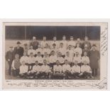 Postcard, Tottenham Hotspur Football Team 1904/05, Squad Group with Officials and Trophies by Rotary