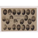 Postcard, Rugby League, sepia RP, Huddersfield N.U., showing squad individual oval portraits, 1908-9
