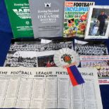 Football & Golf, selection of items, Football League Limited large, folded, fixture sheet for