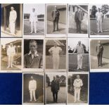 Postcards, Tennis, Male Players & Officials, RP's mostly by Trim, 13 cards inc. G.L. Patterson, G.