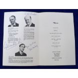 Sporting autographs, Everton FC, a menu card from Everton's Sportsman's Dinner held at Goodison Park
