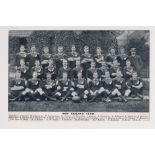 Postcard, Rugby Union, b/w printed card, New Zealand Squad Group, pu 1905 (slight staining to