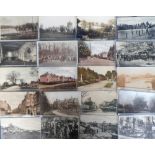 Postcards, Berkshire, a collection of 80+ cards inc 45+ RP's with churches, street scenes, river