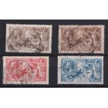 Stamps, KGV 1918 Seahorses to 10/- used-fine used. SG415-417 cat £460