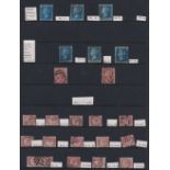 Stamps, GB QV collection of 2d blues plates 7, 8, 9, 13, 14 and 15 together with 1/2d bantams plates