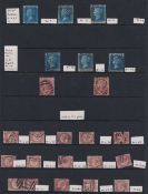 Stamps, GB QV collection of 2d blues plates 7, 8, 9, 13, 14 and 15 together with 1/2d bantams plates