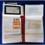Postal History, Collection of envelopes and stamps in 2 flip up photo albums. Contents include pre-