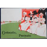 Postcard, Advertising, Cycling advert, art nouveau style for Continental Pneumatic tyres, ub (vg) (