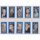 Cigarette cards, Carreras, Radio & Television Favourites (Unissued) (set, 50 cards) (vg)