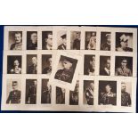 Daily Mail War Album Portrait Cards, 25 sepia cards (approx. size 8 x 6") all different to include