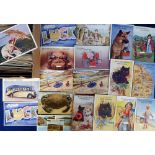 Postcards, a large selection of approx. 115 pull-outs mainly UK, inc. seaside images, coach,