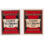 Beer labels, Samuel Smith, Tadcaster, Taddy Nut Brown Ale, 2 vertical rectangular labels (note the