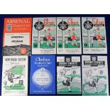 Football programmes, a small batch of 8 programmes relating to Doug Flack, Fulham goalkeeper, Fulham