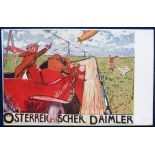 Postcard, Advertising, Motoring advert for 'Osterreichscher Daimler', from Automobile Ausstellung