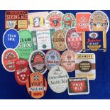 Beer labels, a good selection of 20 labels, various shapes, sizes and Brewers, inc. W A Smith,