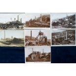 Postcards, Mining, a good RP selection of 7 cards of collieries inc. Wingate Pit Disaster Oct 1906