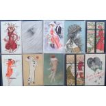 Postcards, Glamour, a good mixed glamour selection of 10 cards, both Art Nouveau and Deco. Artists