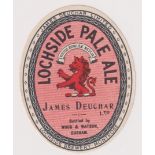 Beer label, James Deuchar, Montrose, Lochside Pale Ale, bottled by Wood & Watson of Durham, vertical