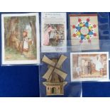 Trade cards, Holland, Van Houten, 5 early chromo English language cards, Little Red Riding Hood '