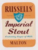 Beer label, Russells', Malton, Imperial Stout, vertical rectangular (vg/mint)