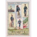 Cigarette card, Hignett's, Uniforms & Armies of Countries, 'P' size, type card, Soldiers of Italy (