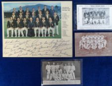 Trade cards, Cricket, four cards, three advertising postcards, Australian Broadcasting Co with image