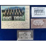 Trade cards, Cricket, four cards, three advertising postcards, Australian Broadcasting Co with image